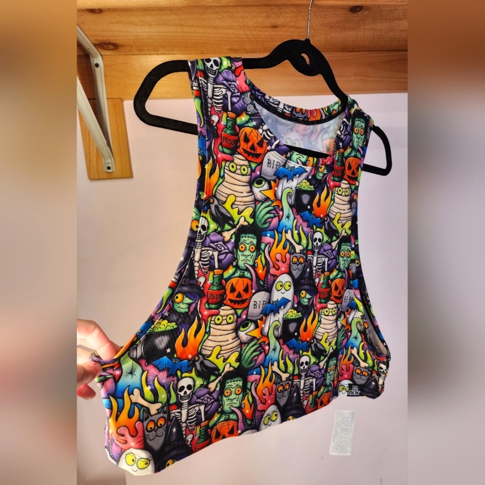 Rok The Box Spooky bf2.0 Crop Muscle Tank NWT